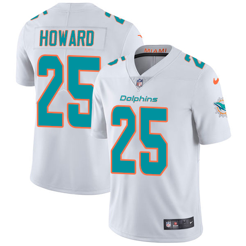 Nike Dolphins #25 Xavien Howard White Men's Stitched NFL Vapor Untouchable Limited Jersey - Click Image to Close